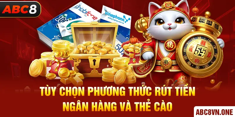 Tùy chọn phương thức rút tiền ngân hàng và thẻ cào